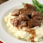 Easy Crockpot Beef Tips and Gravy - FamilyFreshMeals.com - My family loves this one!