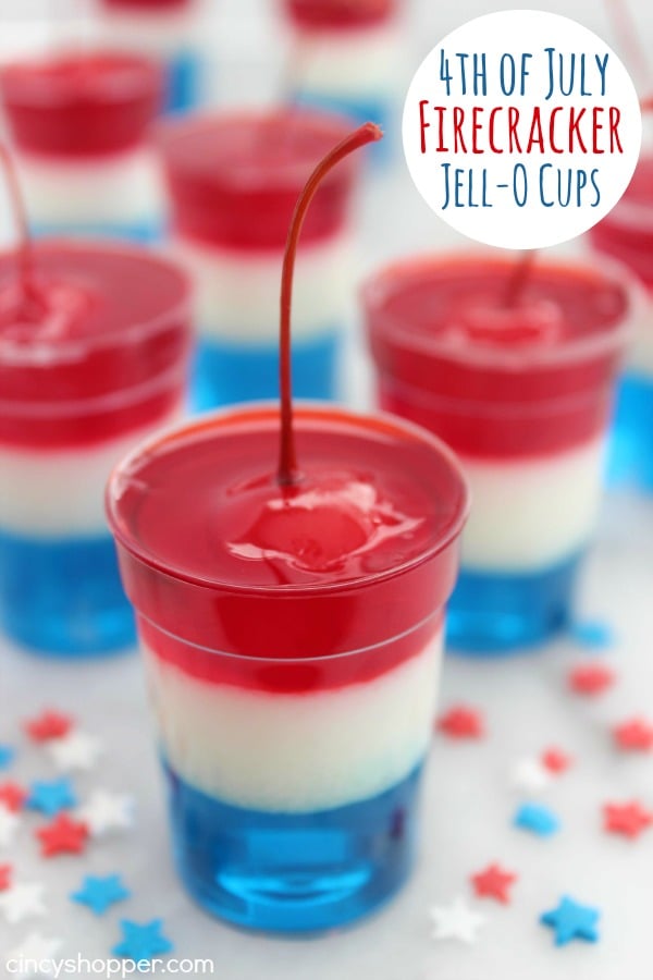 4th of July Firecracker Jello Cups 