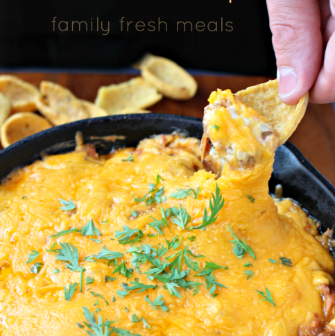 Cheesy BBQ Pulled Pork Dip - FamilyFreshMeals.com