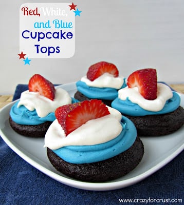 Red White and Blue Cupcake on a plate