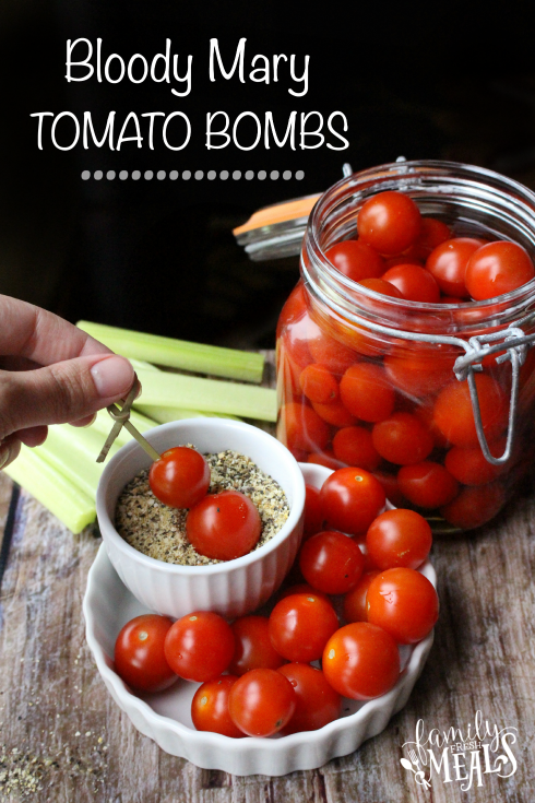 Boozy Bloody Mary Tomato Bombs - FamilyFreshMeals.com