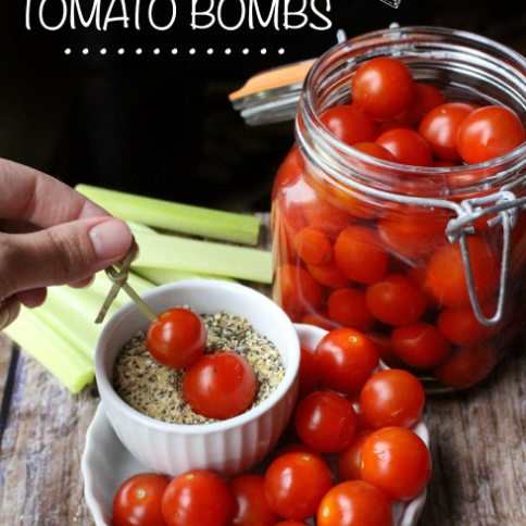 Boozy Bloody Mary Tomato Bombs -- FamilyFreshMeals.com