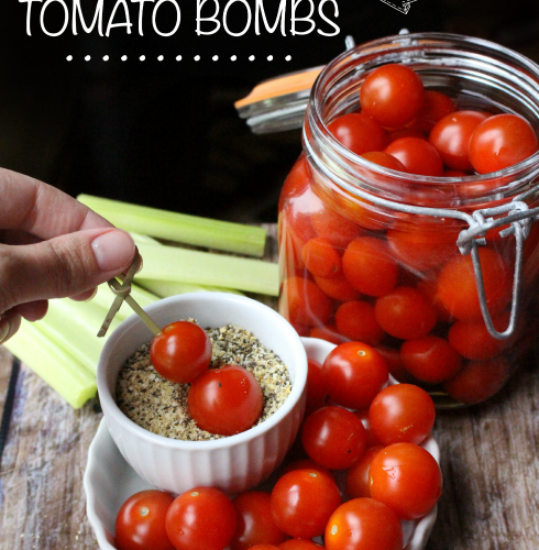 Boozy Bloody Mary Tomato Bombs -- FamilyFreshMeals.com