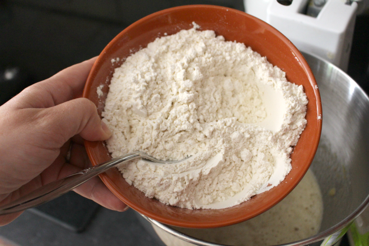 baking soda salt and flour in a small mixing bowl