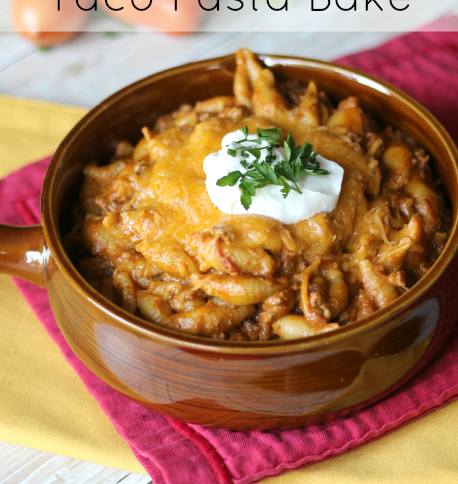 Easy Crockpot Taco Pasta Bake