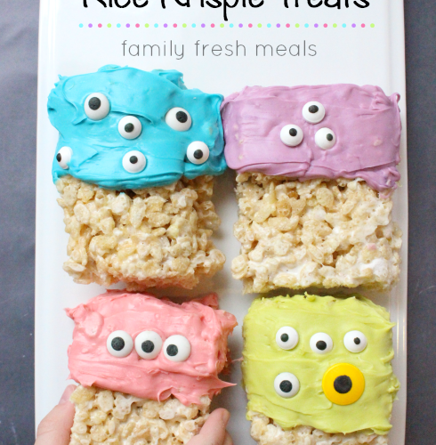 Easy Halloween Monster Rice Krispie Treats - FamilyFreshMeals.com