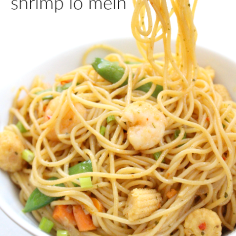 Honey Garlic Shrimp Lo Mein -- Easy meal! FamilyFreshMeals.com