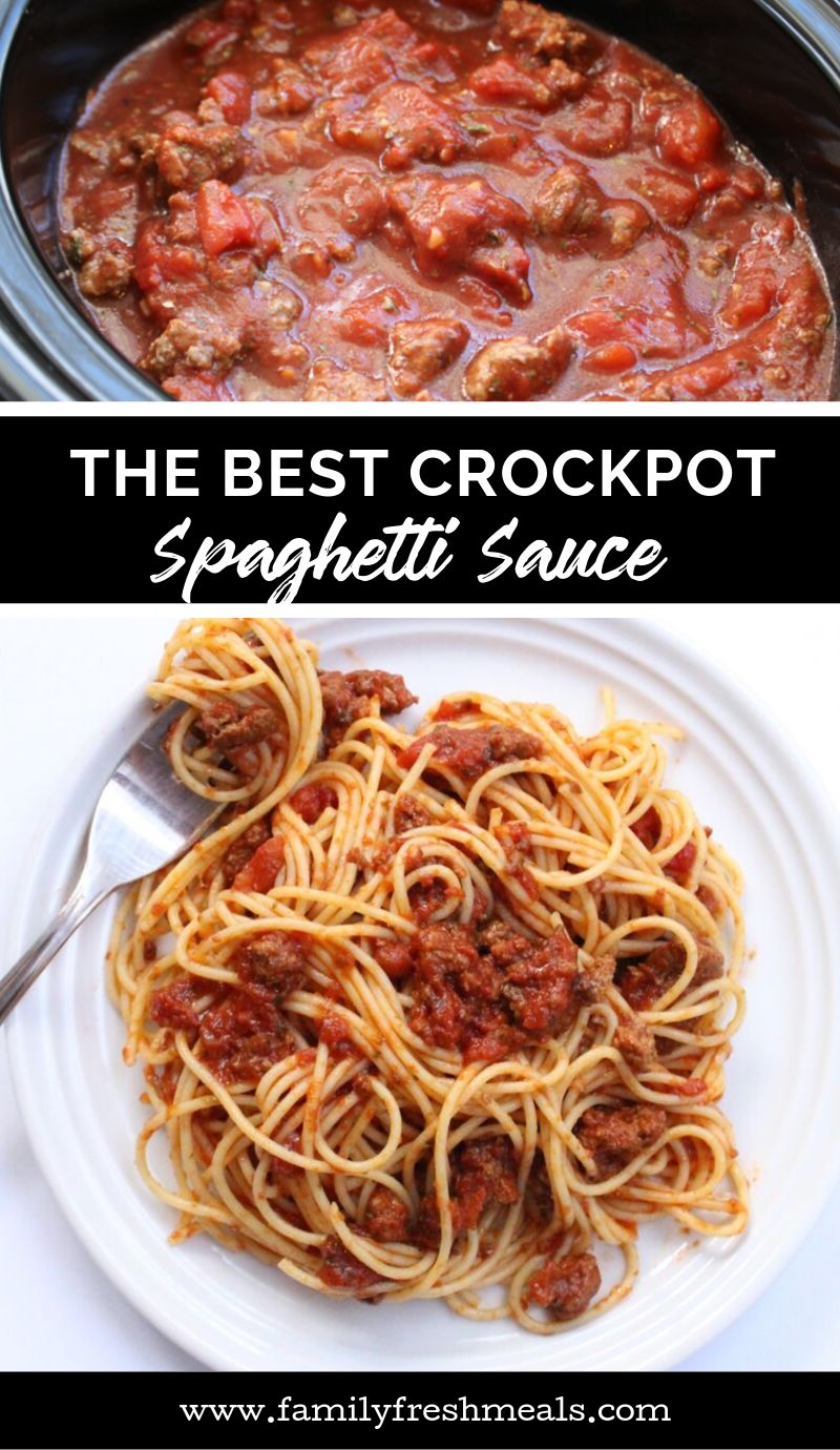 Crockpot Spaghetti Sauce #crockpot #slowcooker #spaghetti #spaghettisauce #sauce #familyfreshmeals #kidapproved #dinner via @familyfresh