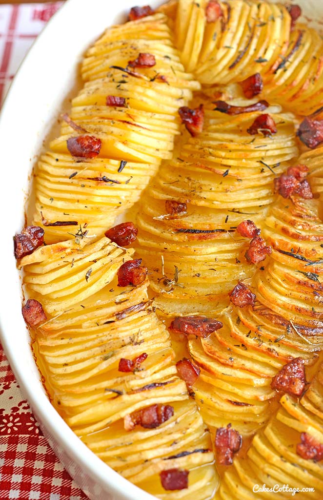 Crispy Potato Roast in a baking dish