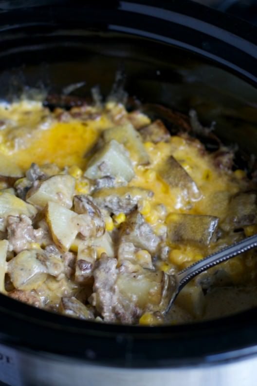 hamburger hash in a slow cooker