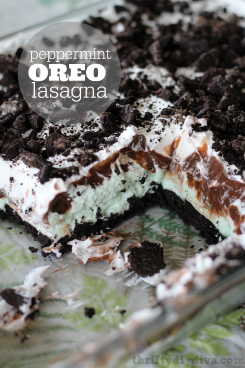 Chocolate Peppermint Oreo Lasagna