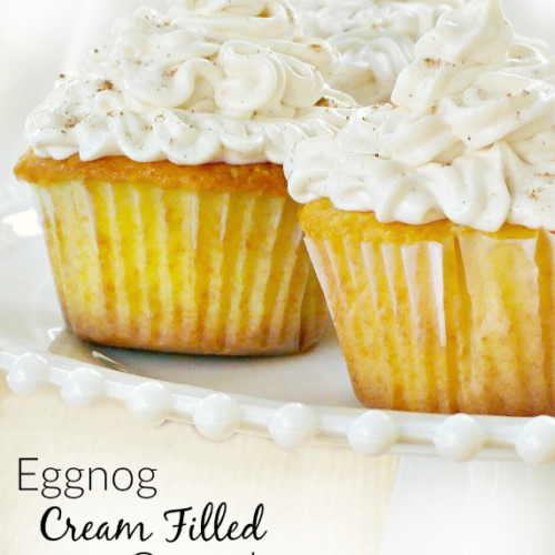 Eggnog Cream Filled Cupcakes - FamilyFreshMeals.com - -