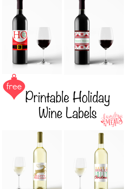 Free Printable Holiday Wine Labels - FamilyFreshMeals.com