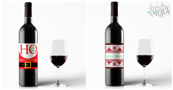 Free Printable Holiday Wine Labels Family Fresh Meals