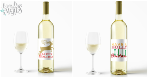 Free Printable Holiday Wine Labels - Family Fresh Meals