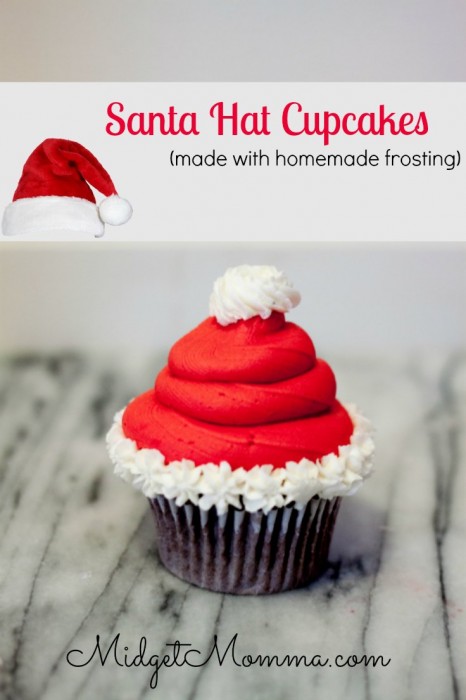 santa hat cupcake