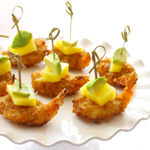 Tropical coconut shrimp bites --- familyfreshmeals.com -