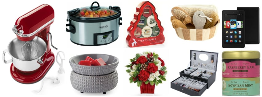 Collage image showing gift ideas