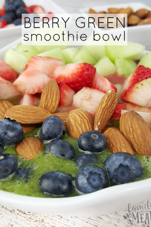 Berry Green Smoothie Bowl - FamilyFreshMeals.com -