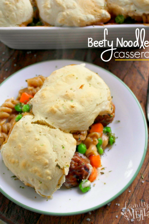 Comforting Beefy Noodle Casserole - FamilyFreshMeals.com
