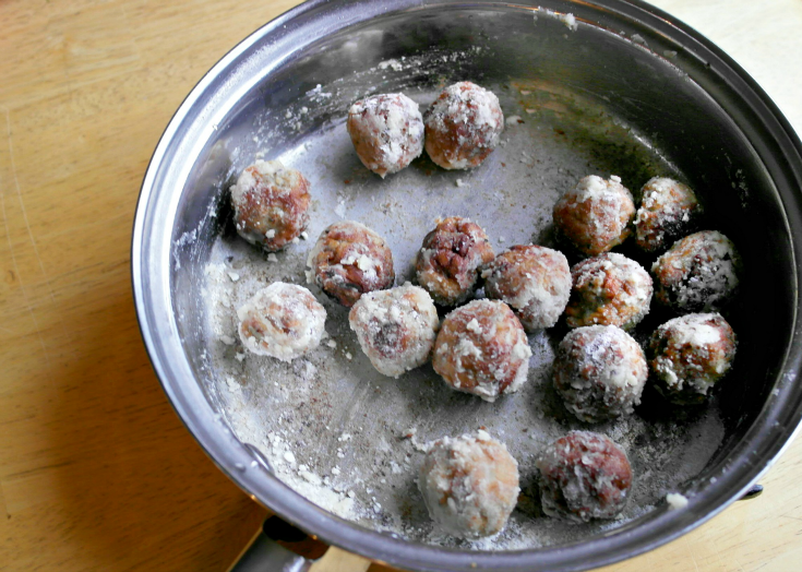 meatballs coated in flour