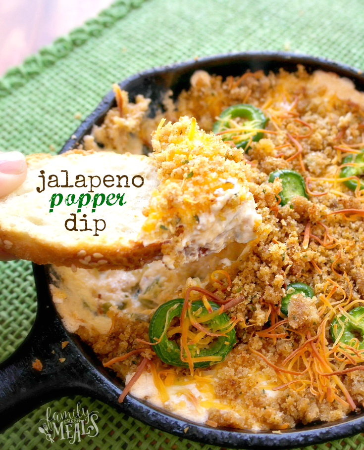 Easy Jalapeno Popper Dip in a cast iron pan