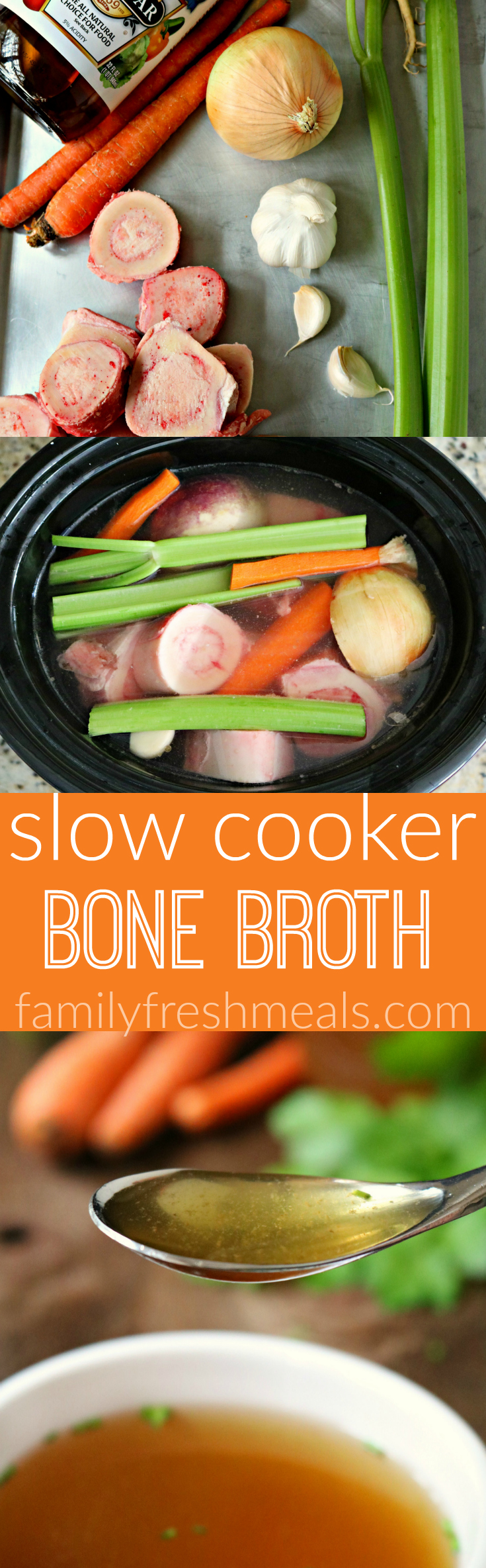 Slow Cooker Bone Broth -- FamilyFreshMeals.com -