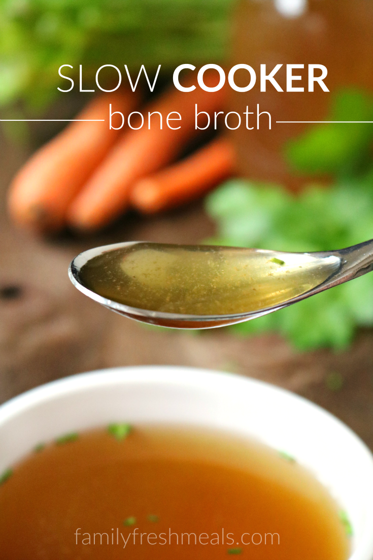 spoon scooping up bone broth