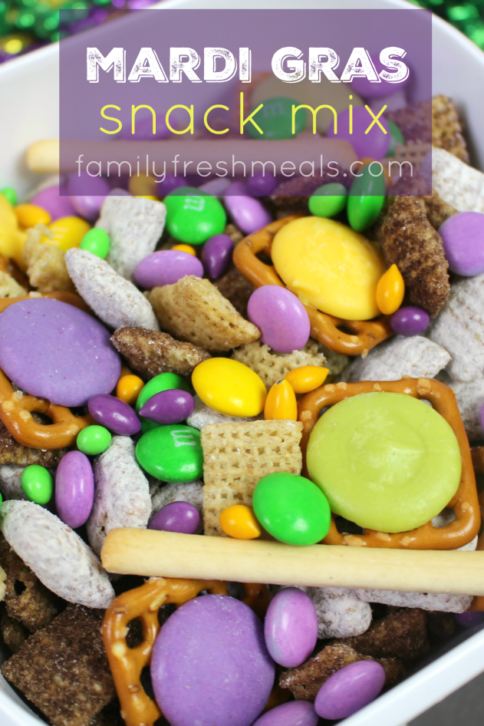Mardi Gras Snack Mix - familyfreshmeals.com