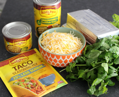 Ingredients for Chili Relleno Dip on a table
