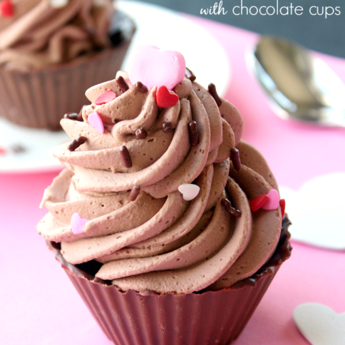 Valentine's Day Treat Recipes - Easy Chocolate Mousse with Chocolate Cups - FamilyFreshMeals.com --