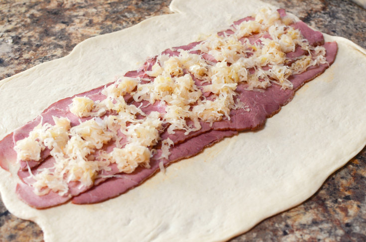 Corned Beef Sauerkraut Rueben Braid - Step 3