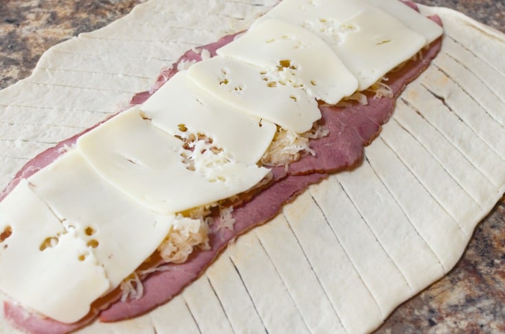 Corned Beef Sauerkraut Rueben Braid - Step 4