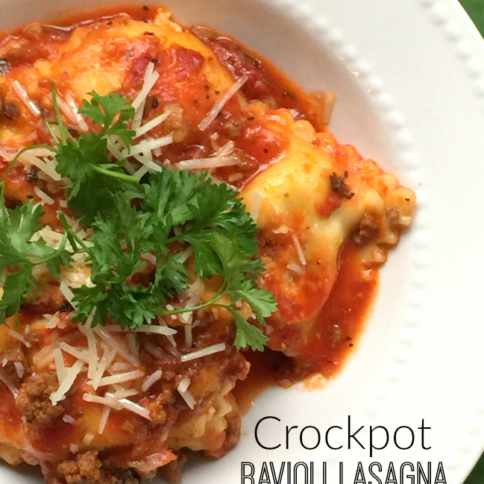 Easy Crockpot Lasagna Ravioli - FamilyFreshMeals.com -