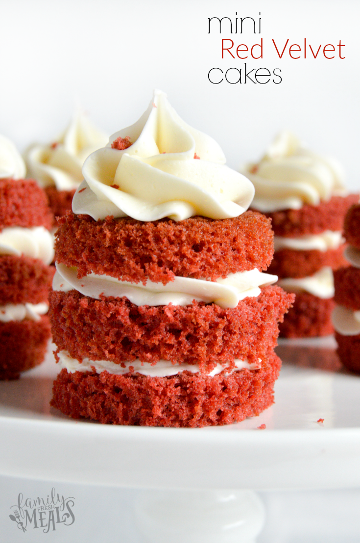 Easy Mini Red Velvet Cakes - FamilyFreshMeals.com --