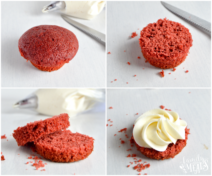 Easy Mini Red Velvet Cakes - Step 1-4