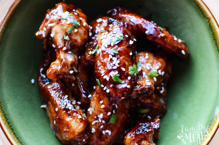 Honey Soy Sticky Chicken Wings - FamilyFreshMeals.com --