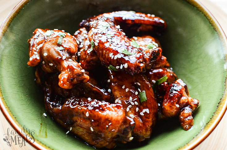 Honey Soy Sticky Chicken Wings - Love these wings! - FamilyFreshMeals.com --