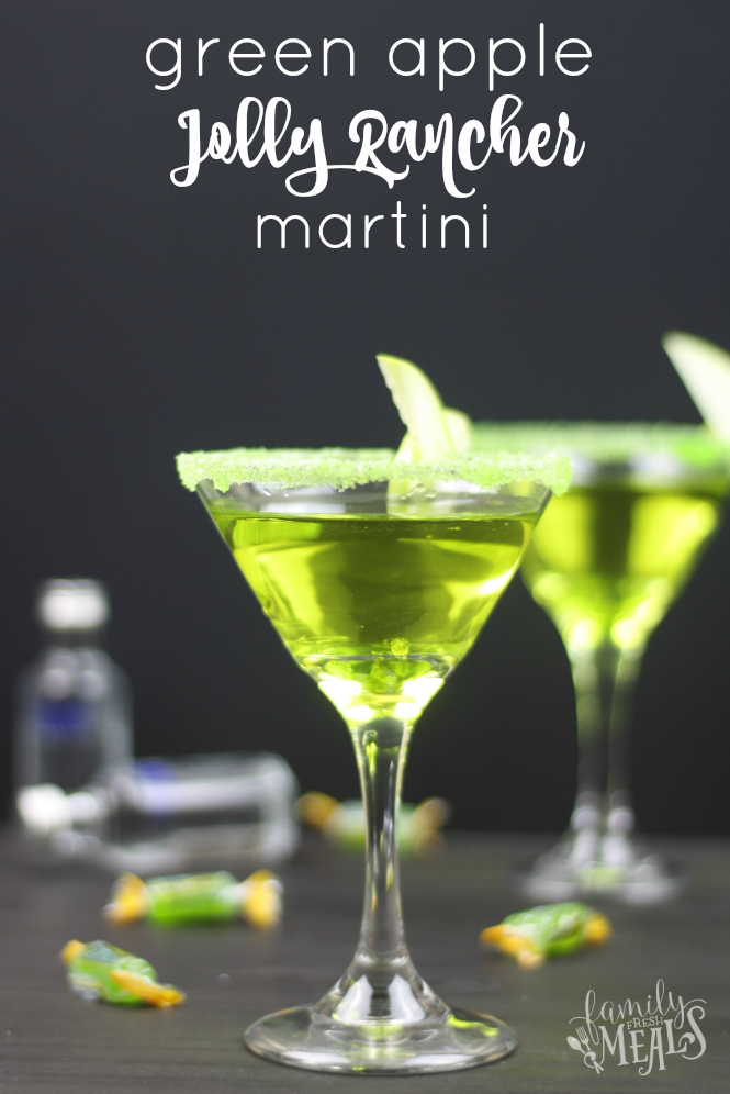 Green Apple Jolly Rancher Martini - FamilyFreshMeals.com - 