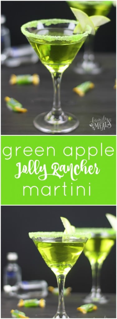 Jolly Rancher Green Apple Martini - FamilyFreshMeals.com - Pinterest -