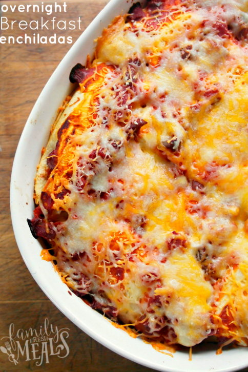 Breakfast Enchilada Overnight Bake - FamilyFreshMeals.com -