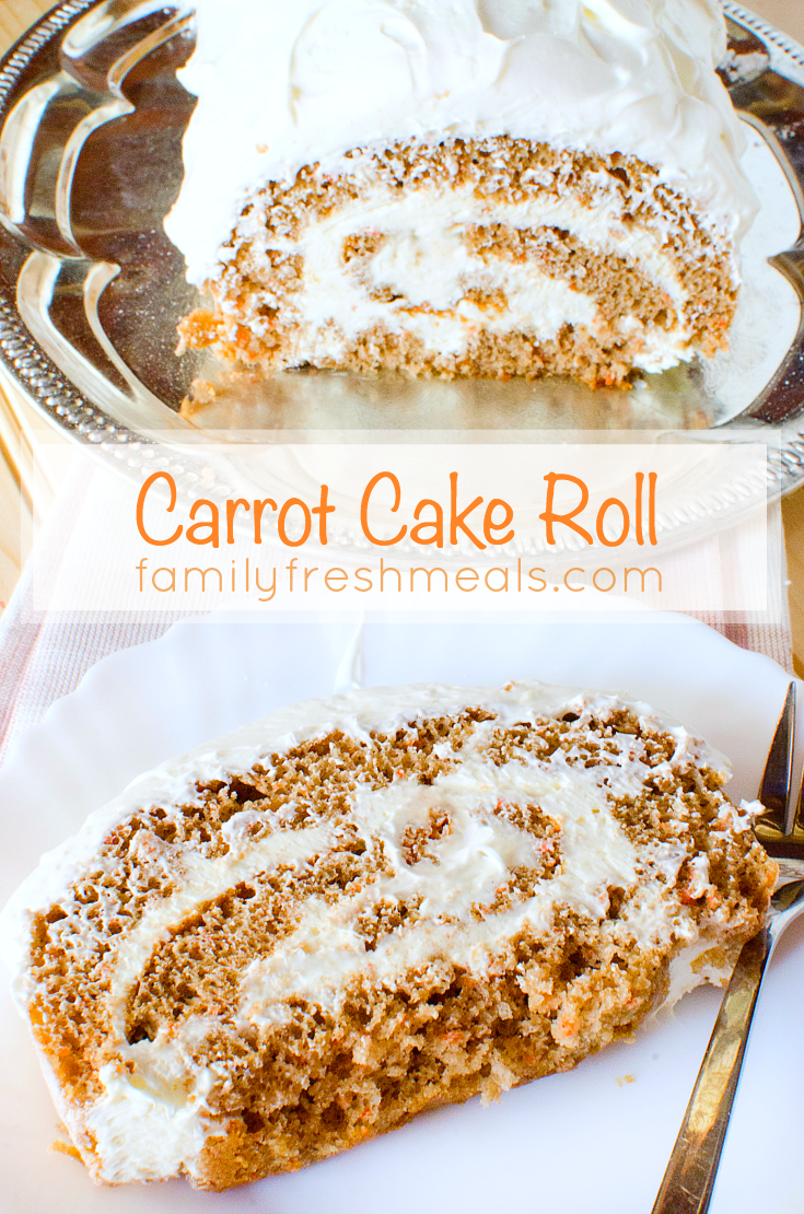 Carrot Cake Roll - FamilyFreshMeals.com -
