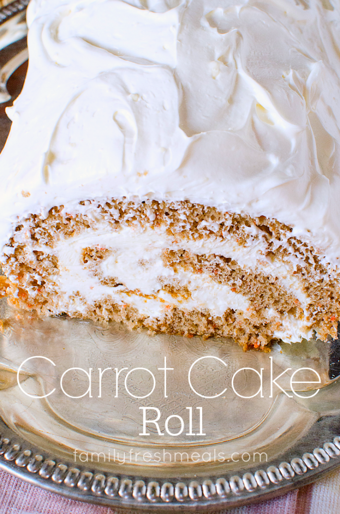 Carrot Cake Roll --- FamilyFreshMeals.com -