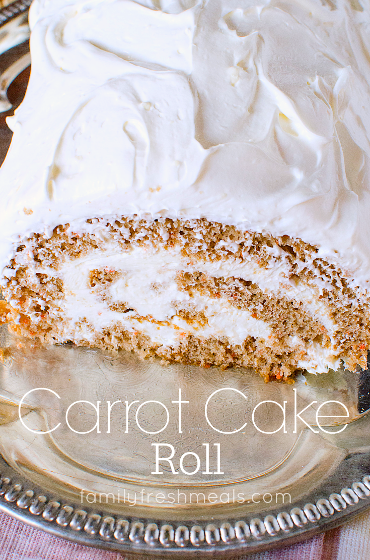 Easy Carrot Cake Roll with Cream Cheese Icing