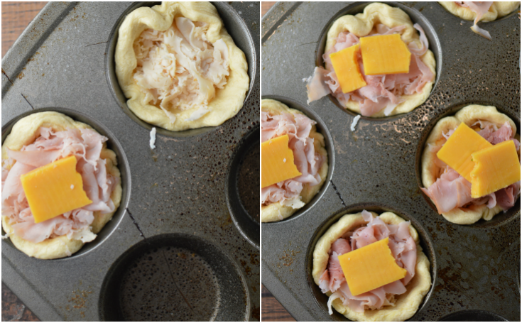 Chicken Cordon Bleu Bites - Step 1