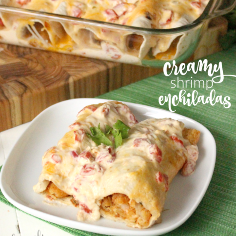Creamy Shrimp Enchiladas - FamilyFreshMeals.com -