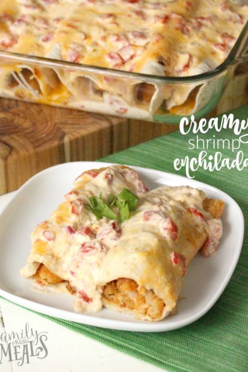 Creamy Shrimp Enchiladas - FamilyFreshMeals.com -