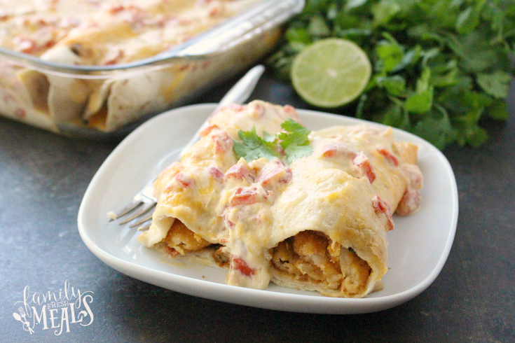 Creamy Shrimp Enchiladas - familyfreshmeals.com -- YUMMY recipe for lent