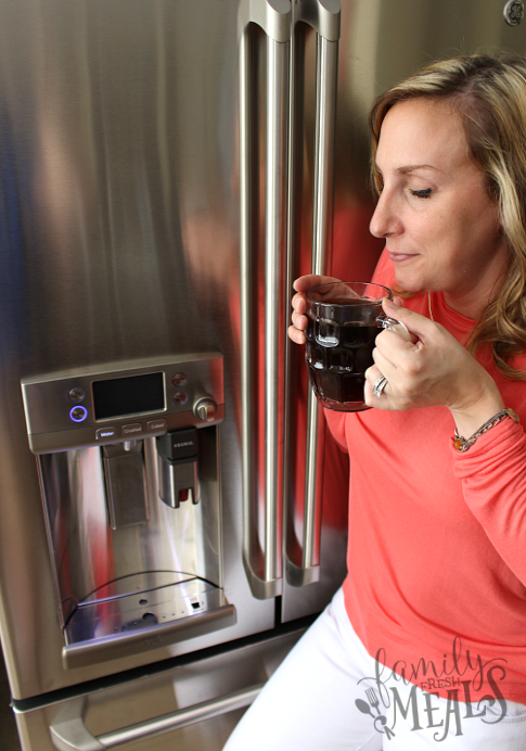 HHGregg Refrigerator Keurig Brewing System - FamilyFreshMeals.com - mmmm Coffee