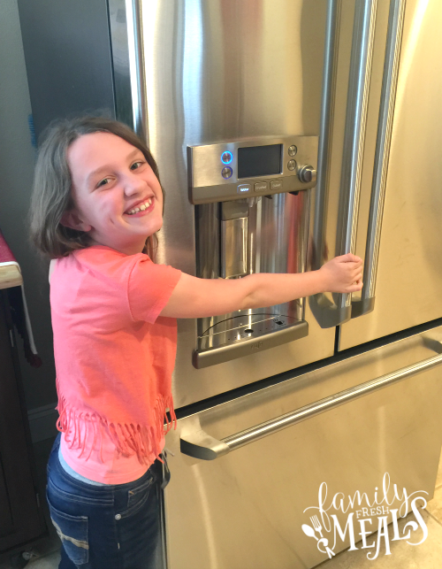 HHGregg GE Café refrigerator with a Keurig Brewing System - FamilyFreshMeals.com - the family loves it!